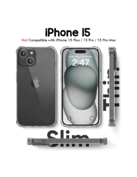 Shockproof Transparent Anti-Scratch Hard Back iPhone 15 Cover